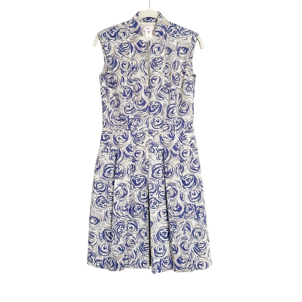 Leggiadro Floral Pleated Cotton Pocket Dress Size 2 - Picture 3 of 4